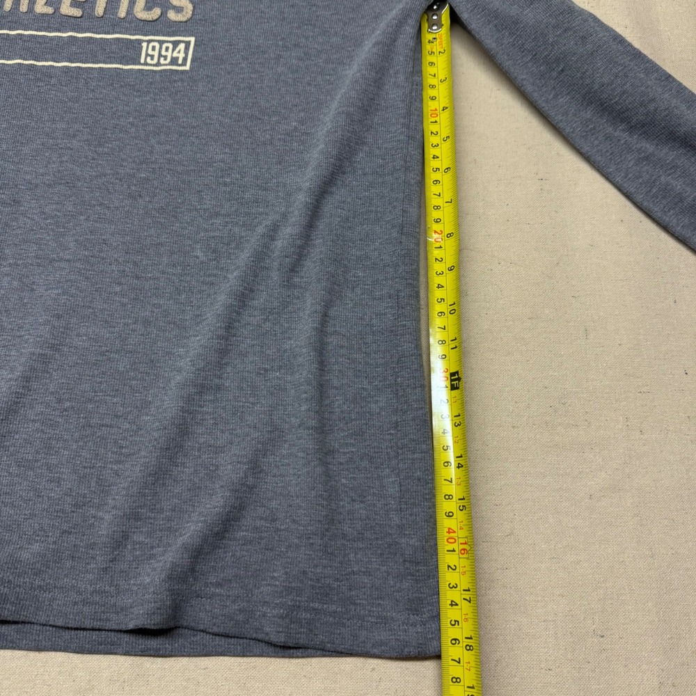 Old Navy Mens XXL Long Sleeve Dept of Athletics Graphic Waffle Tee Gray 1994 - Picture 4 of 9